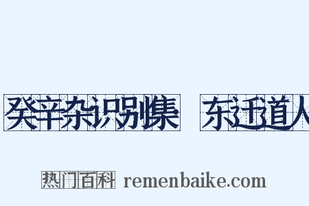 癸辛杂识别集·东迁道人是什么意思的图片